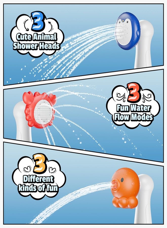 HEMRLY Baby Bath Toys, LED Water Temperature Display, Bath Toys for Infants 6-12 Months with Three Shower Heads, Baby Shower Head for Bath IPX7 Waterproof , Baby Gift for Girls & Boys, Automatic V1 - Image 3